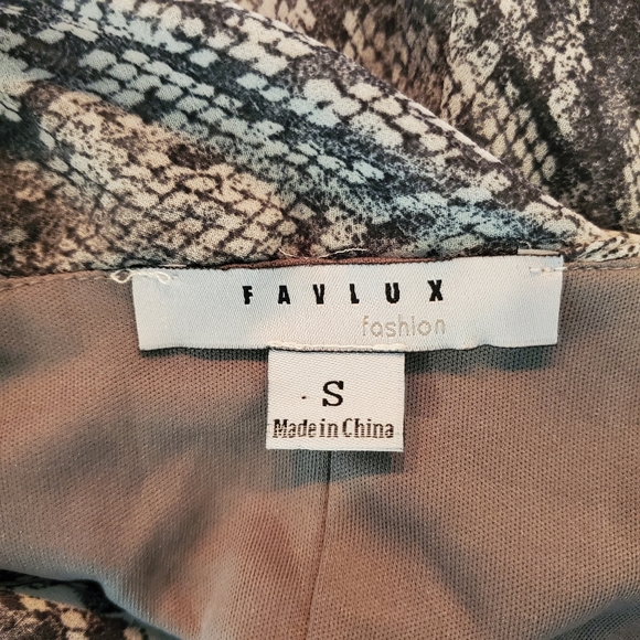 FAVLUX Snake Print Sheer Lined Dress Small - Picture 7 of 14